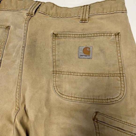 Carhartt Brown Work Short Mens 36 102514-918 Distressed - Picture 13 of 14